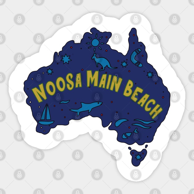 AUSSIE MAP NOOSA MAIN BEACH Sticker by elsa-HD